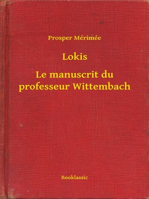 cover image of Lokis--Le manuscrit du professeur Wittembach